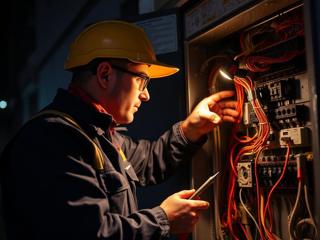 Électricien en intervention de dépannage électrique