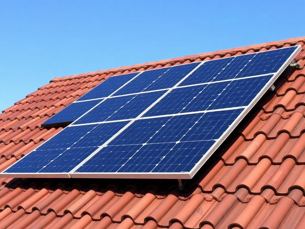 Panneaux photovoltaïques posés sur une toiture
